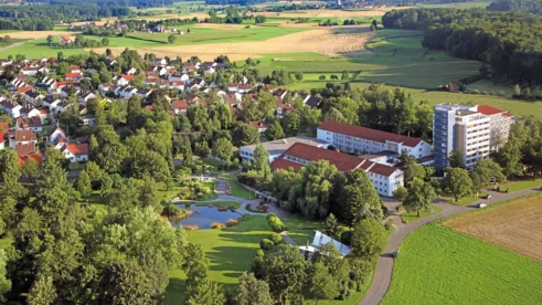 Der „Campus am See“ in Bad Schussenried von oben