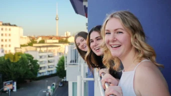 On the balcony