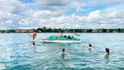 Students having fun on Lake Constance